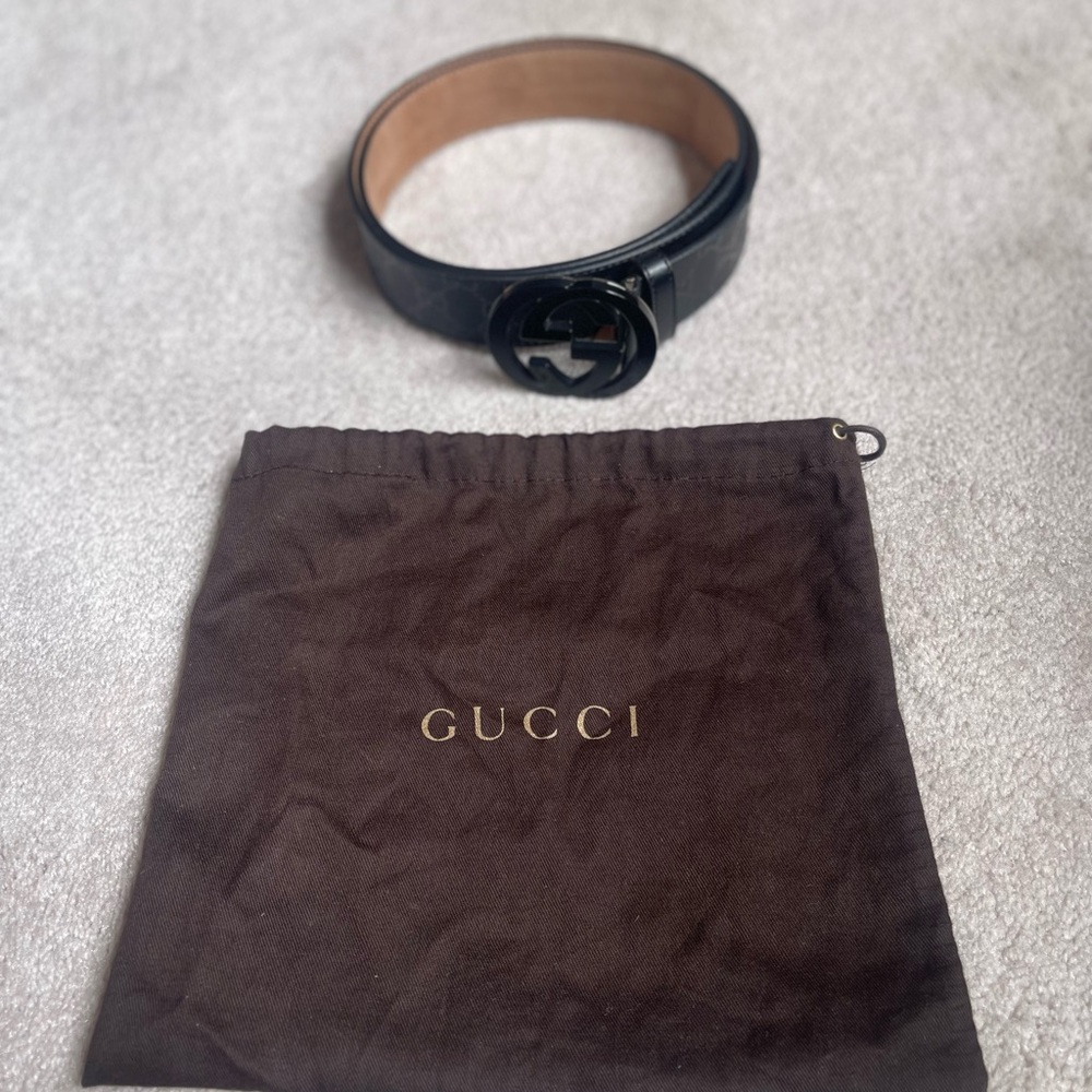 Authentic Gucci Imprime Interlocking G Belt Size 100/40 223891 525040